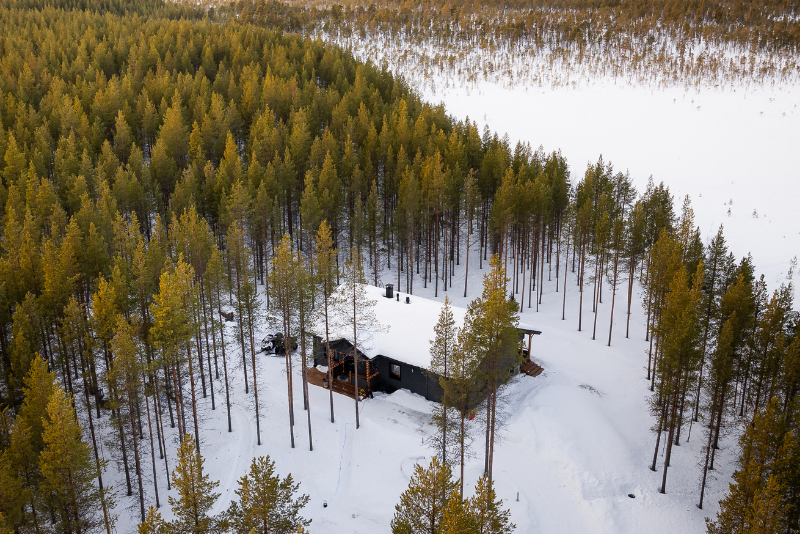 Inari omakotitalo ilmakuva